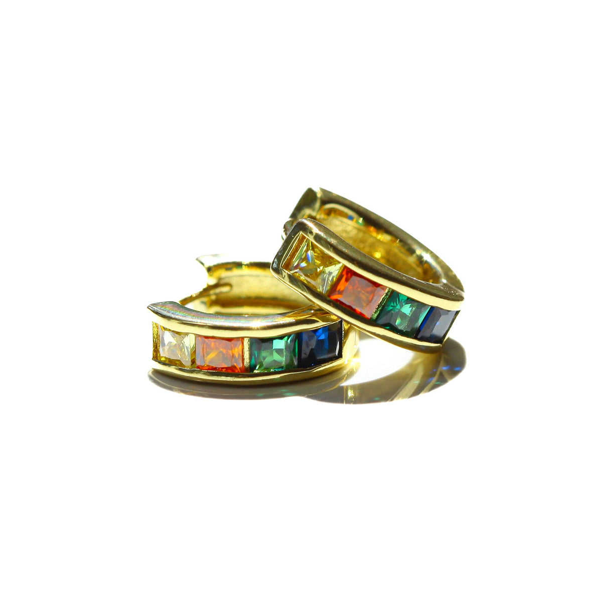 Lauren rainbow Huggie Hoops