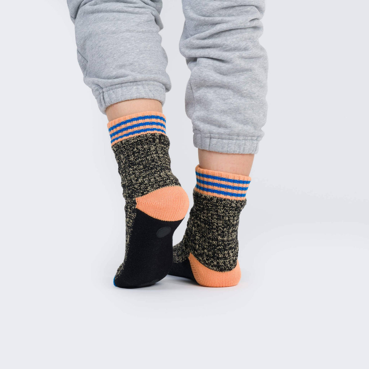 Varsity Knit House Socks: Black (L/XL)