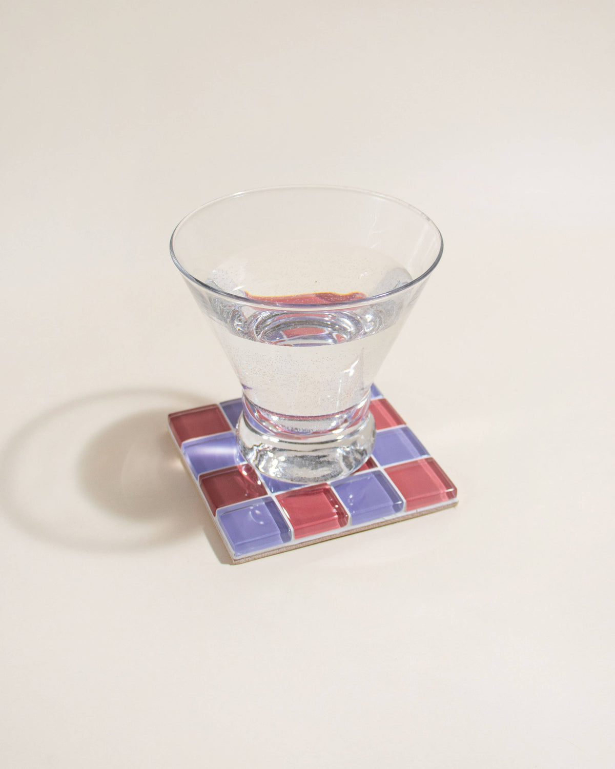 GLASS TILE COASTER - Pinky Rose