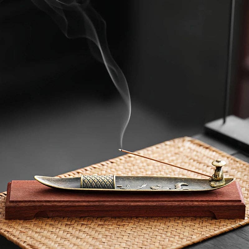 Fishing Incense Burner: Bamboo