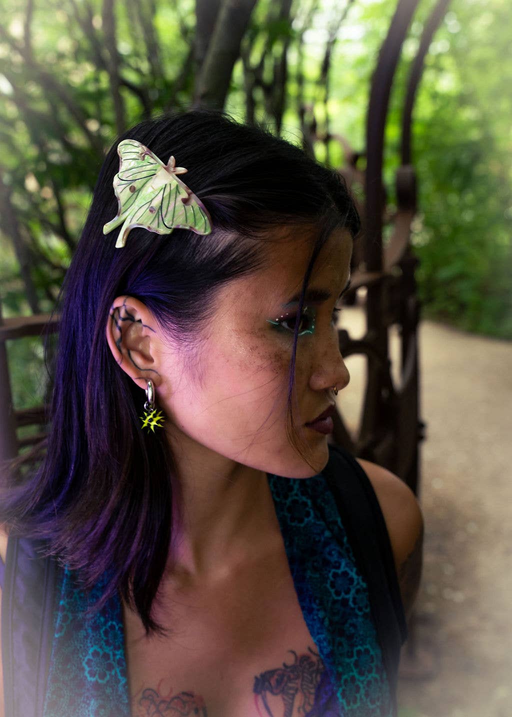 Luna Moth French Hair Clip