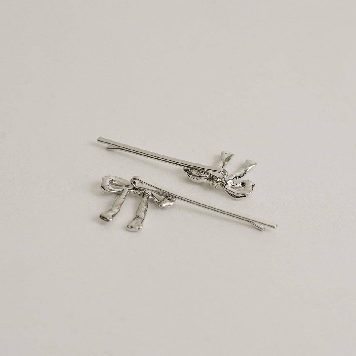 Ribbon Metal Hair Bobby Pins | Silver - sold SINGLE