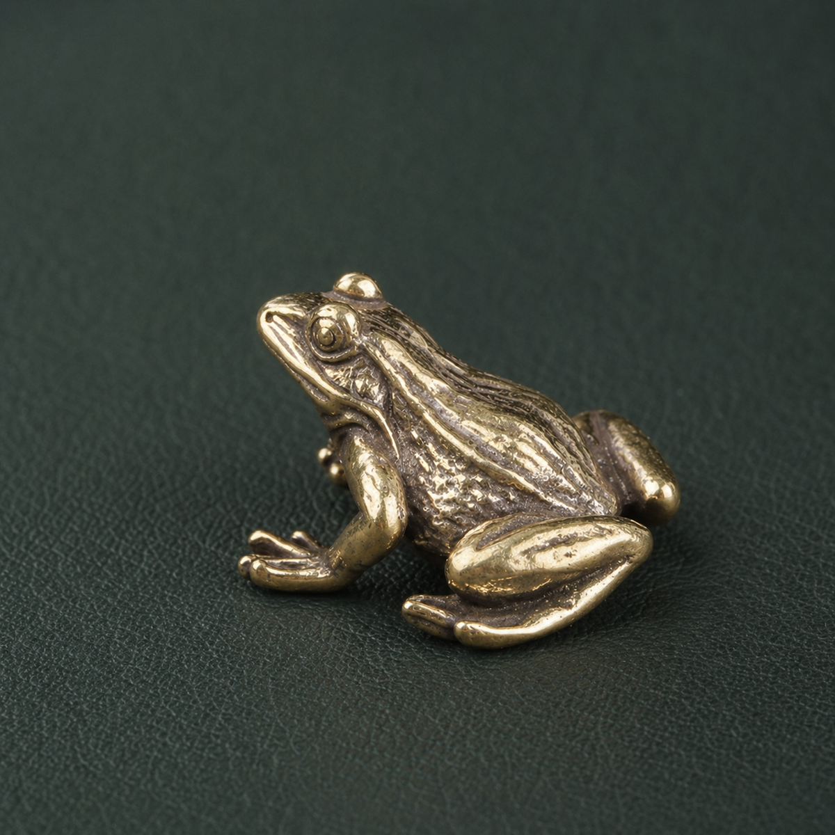 Antique Brass Frog Figurine Ornament: A1
