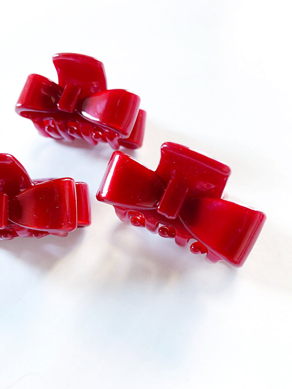 Acetate Bow Claw Hair Clip |  Red