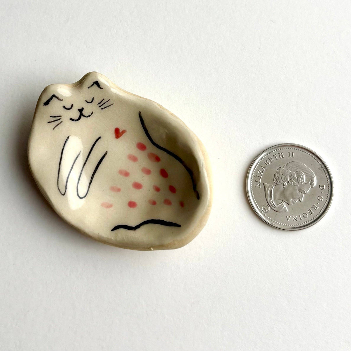 Tiny Handcrafted Ceramic Dish – Creamy Glazed Mini Catchall (2” x 1.25”)