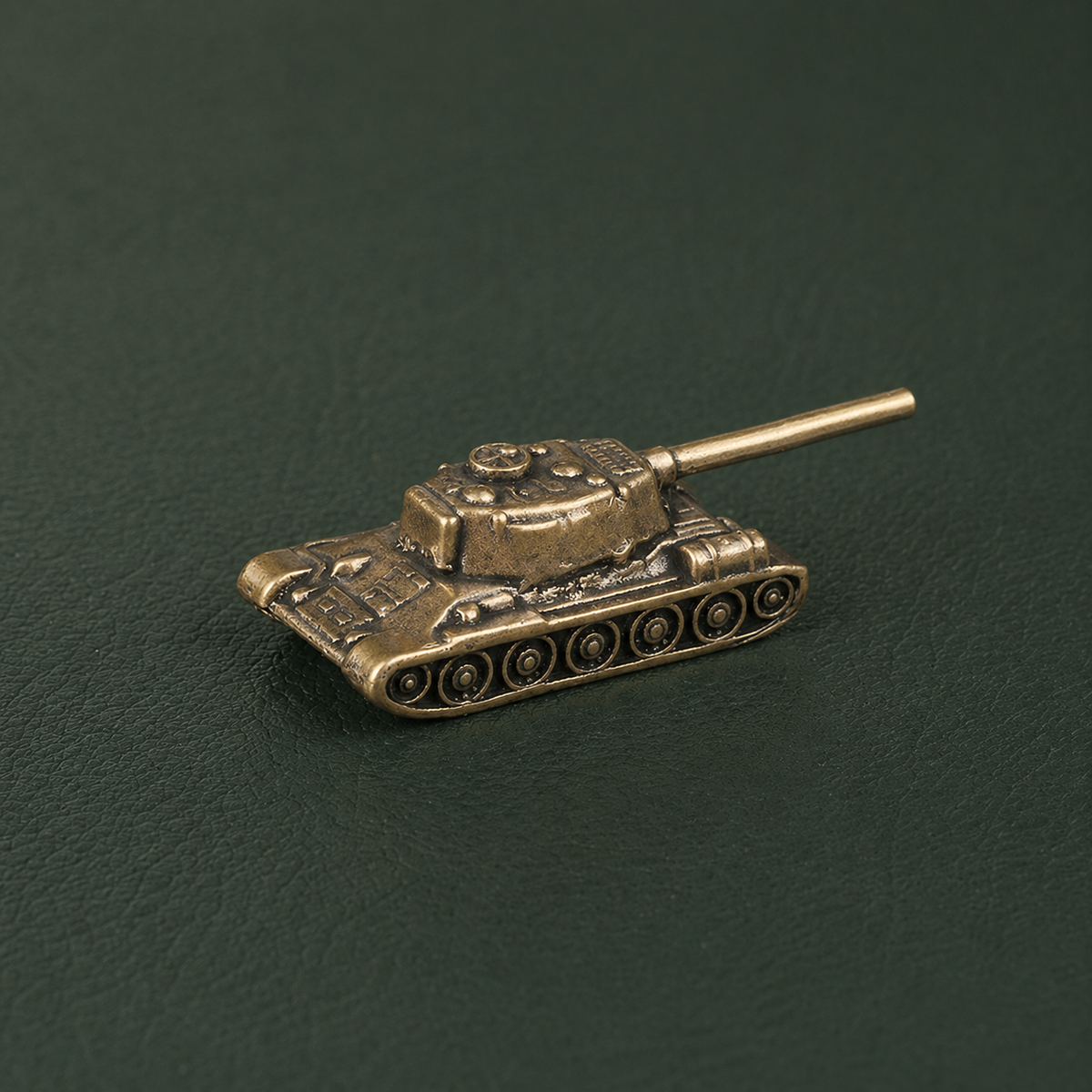 Antique Brass Military Tank Figurine Ornament: A1