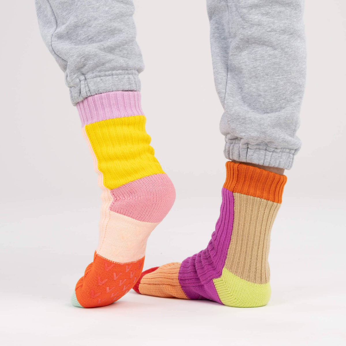 Mis match House Socks: Pink (L/XL)
