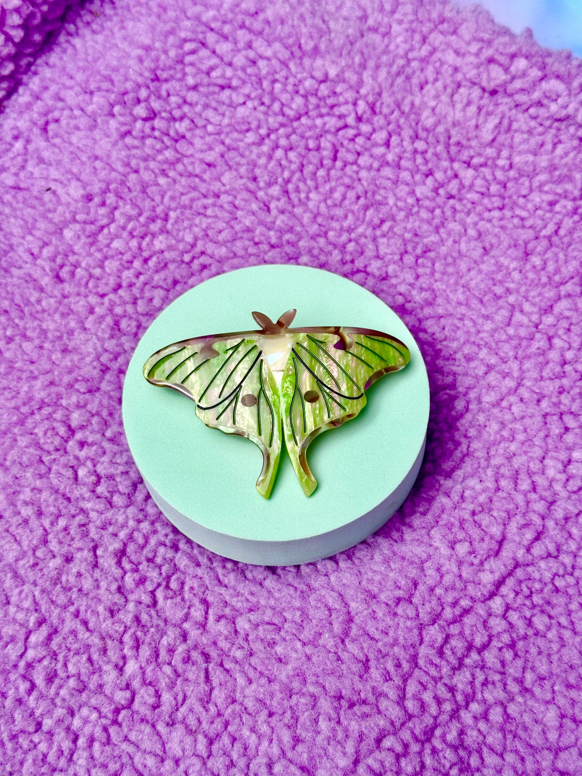 Luna Moth French Hair Clip