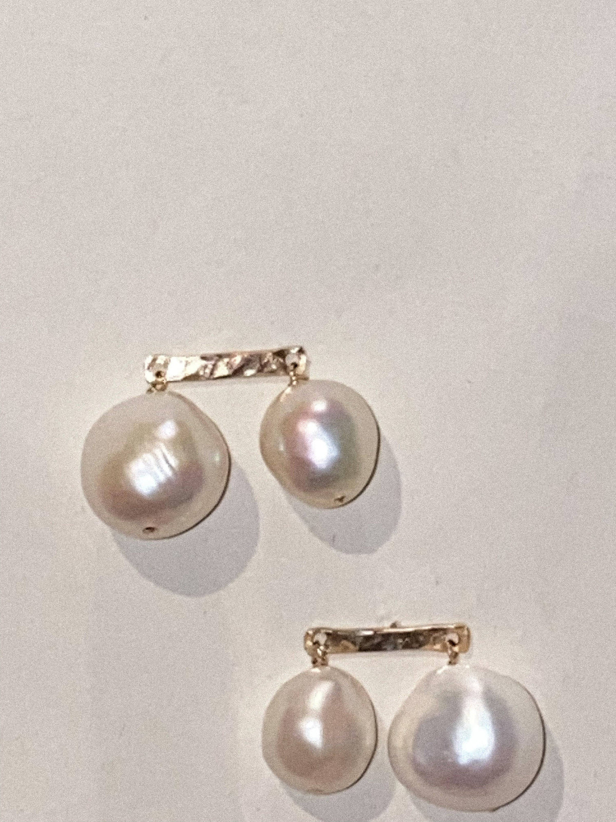 Duet Freshwater Pearl Dangle Earrings: Gold Filled