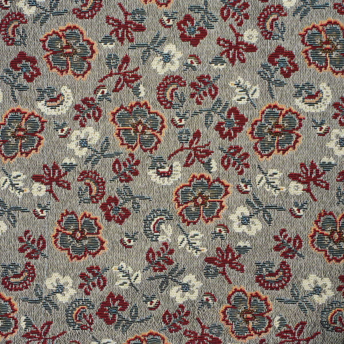 Floral Jacquard Pencil Case – Burgundy & Gray (Nira)