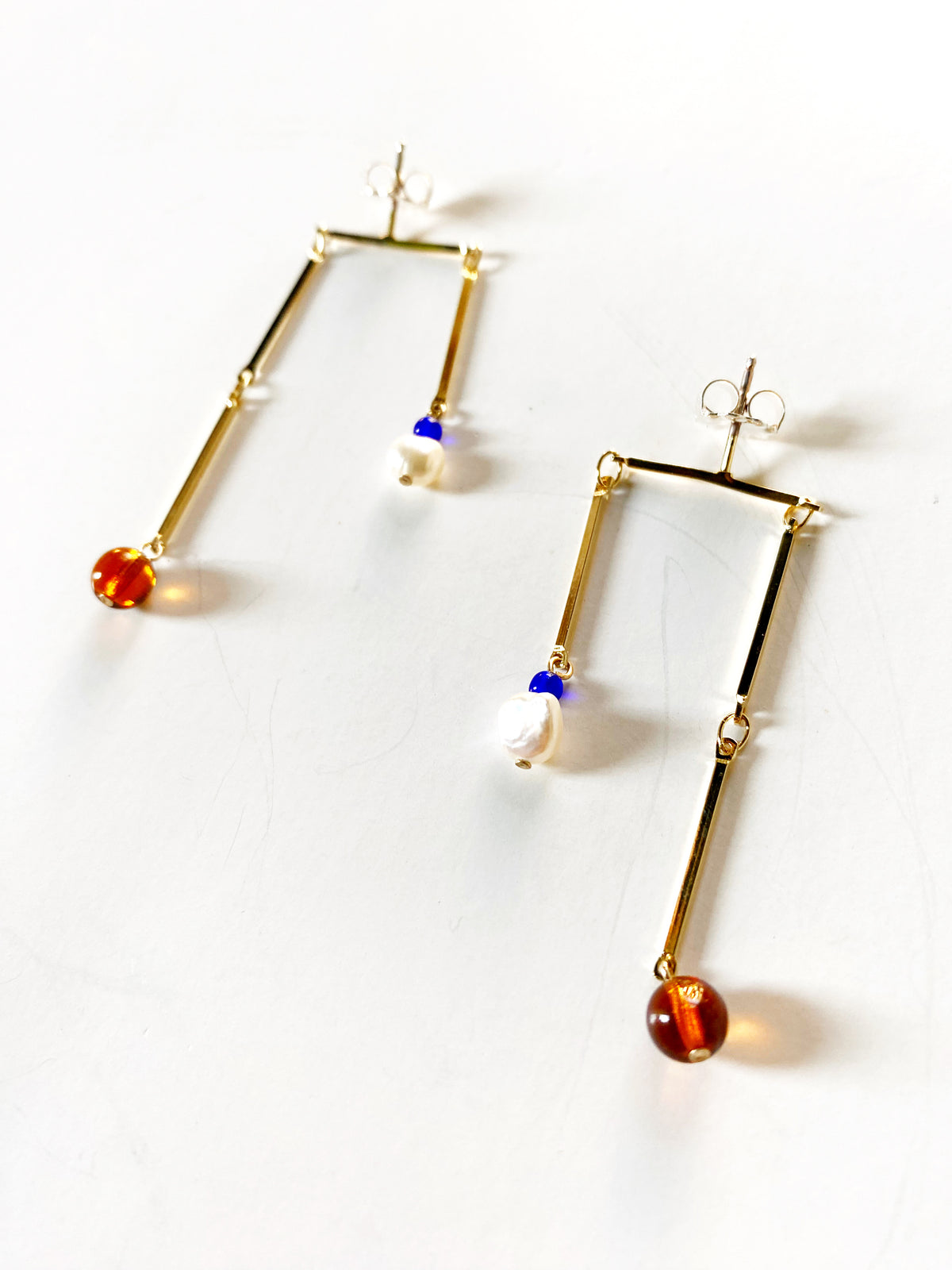 Toni Earrings - Glass and Pearl