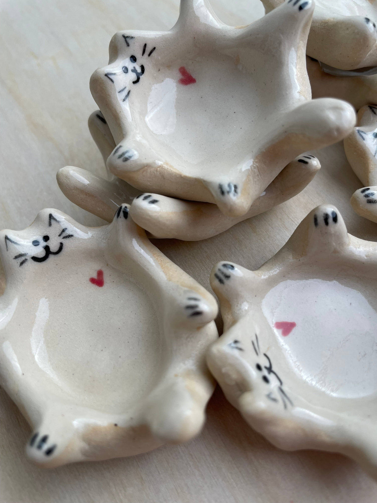 Handmade ceramic cat ring dish