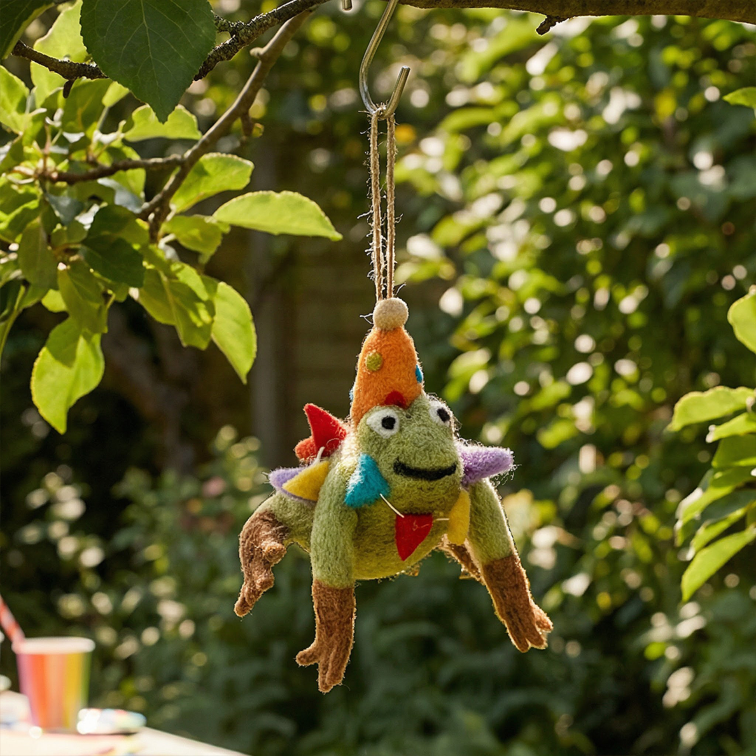 Handmade Felt Crazy Frog Party ornament