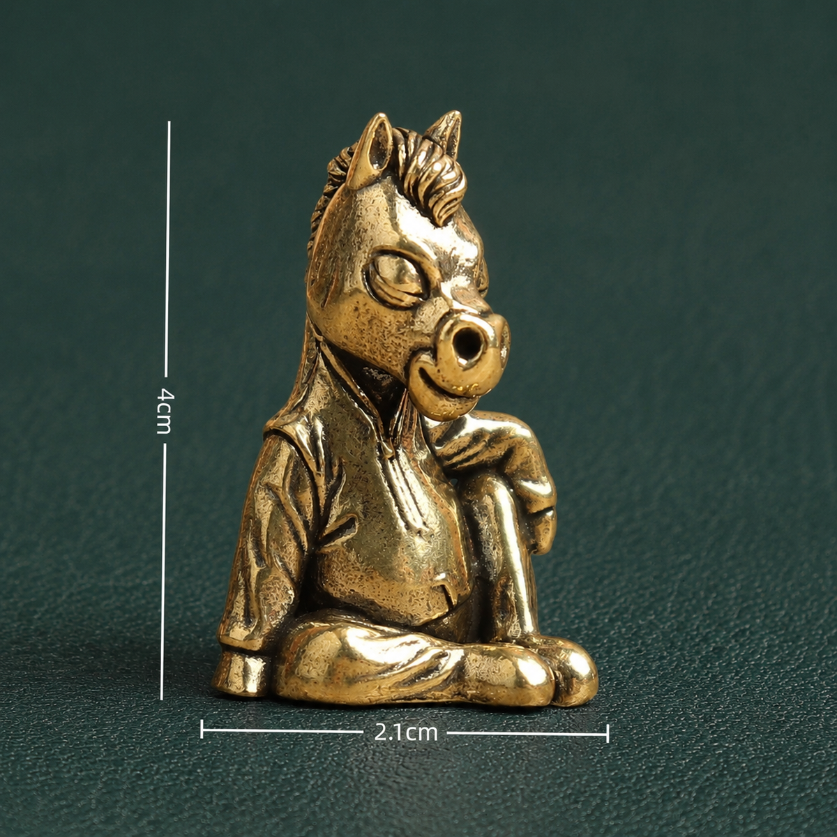 Solid Brass Seated Horse Figurine Decor: A1