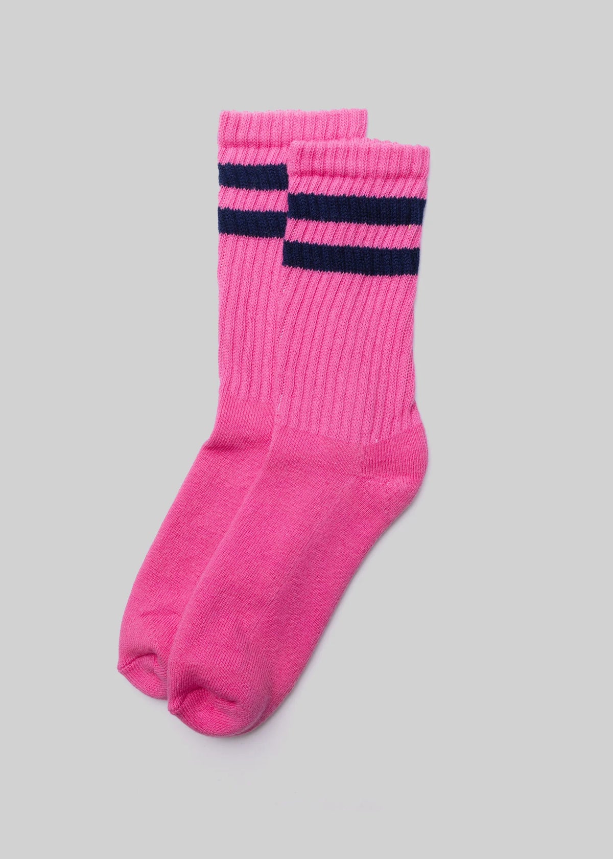 The Retro Double Stripe Crew - Fuschia