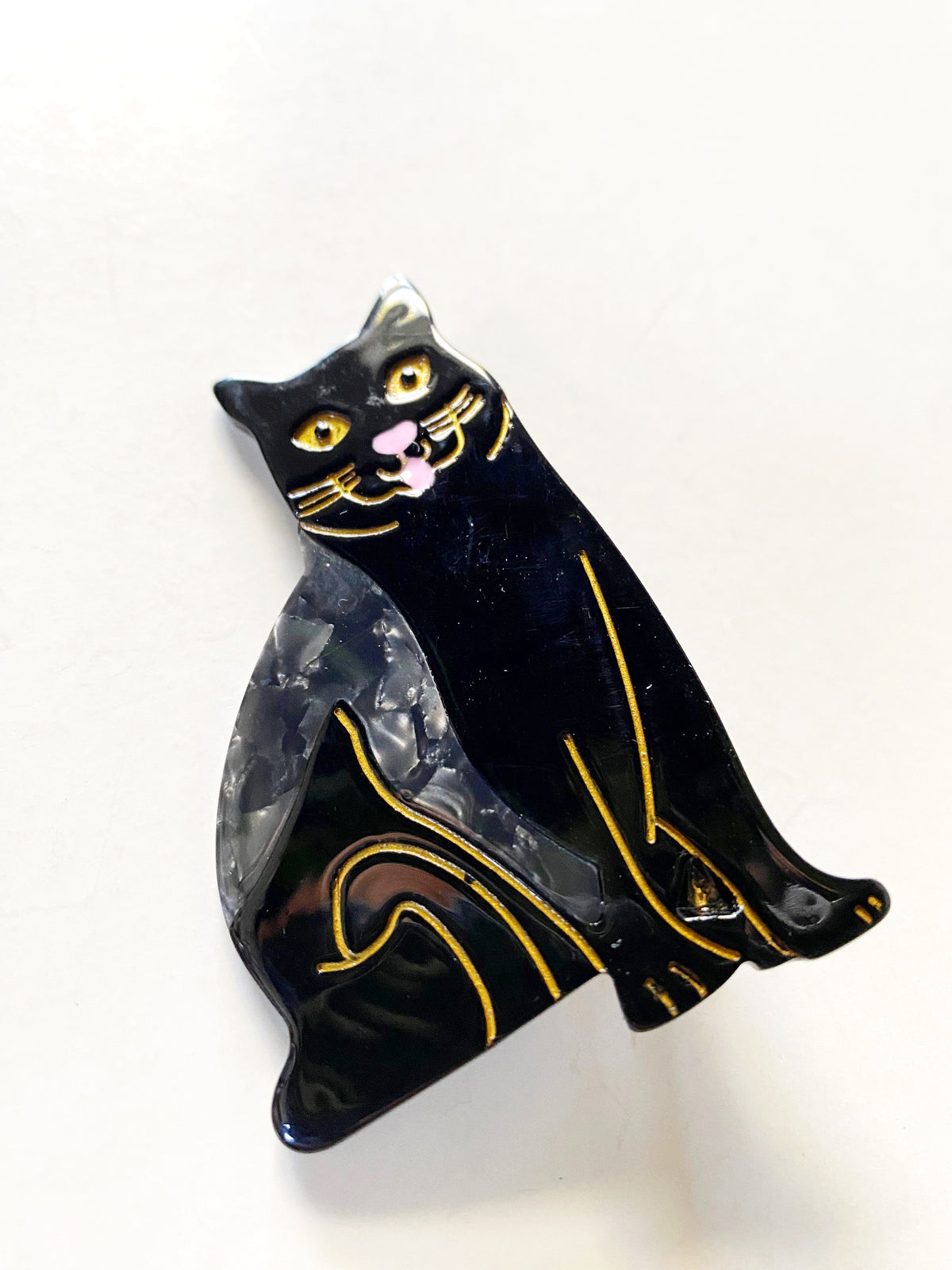 Black Cat Barrette Hair Clip