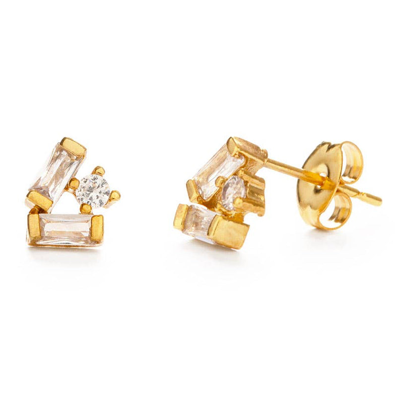 Baguette Crystal Cluster Stud Earring SINGLE