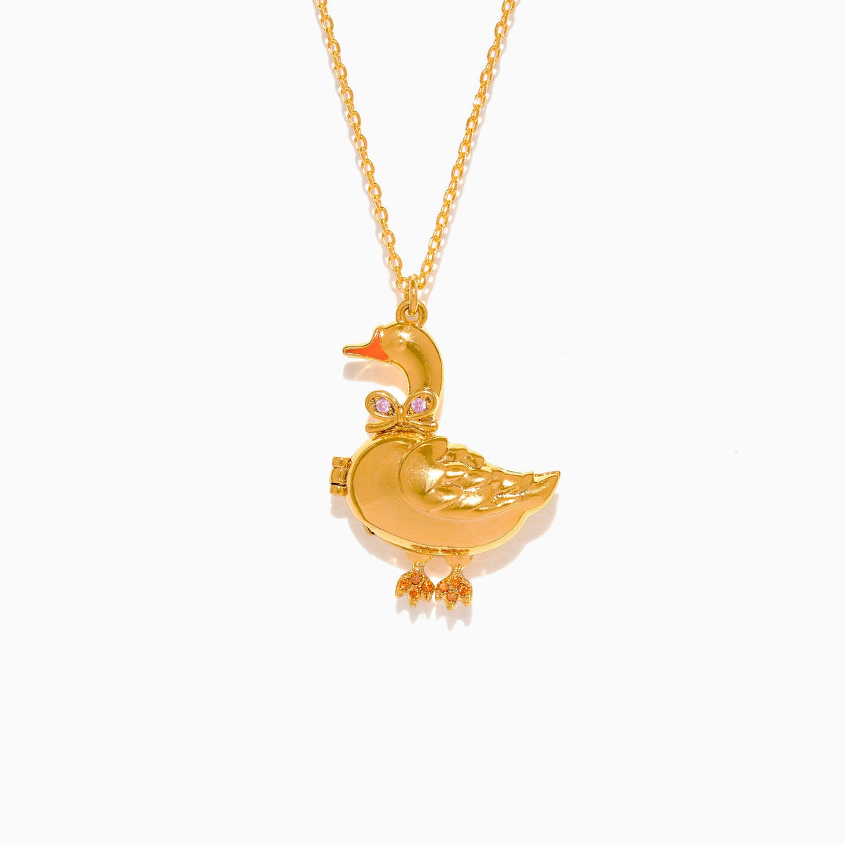 Mother Goose Locket Necklace: Gold