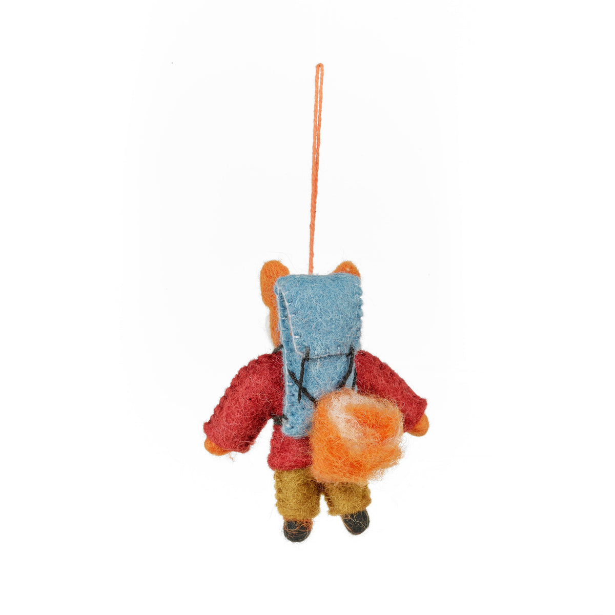 Handmade Felt Hiking Fox Ornament