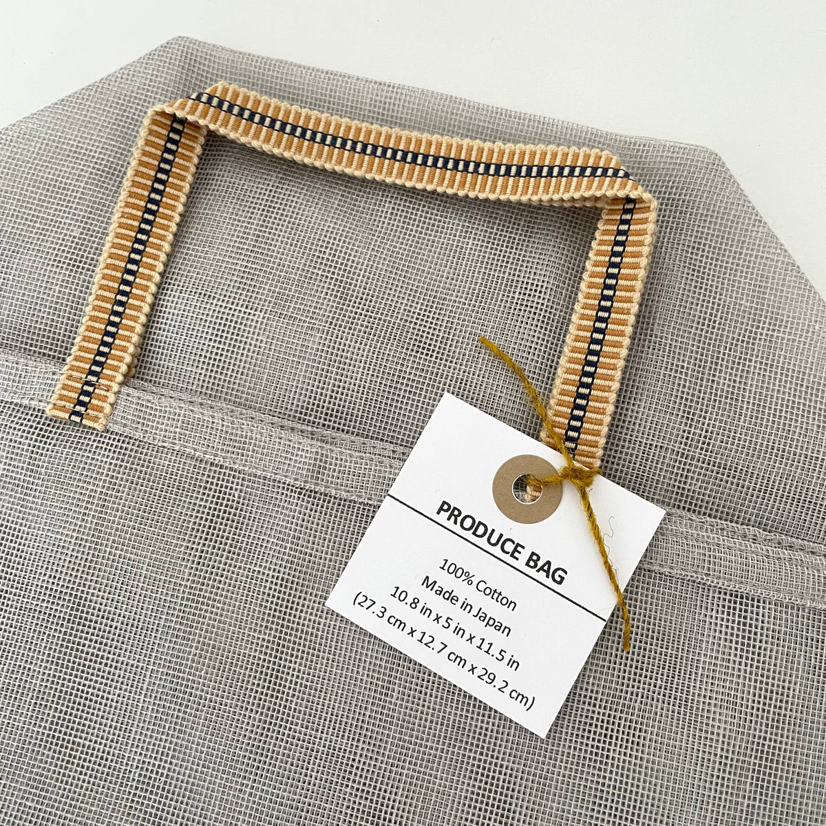 100% cotton gauze net eco produce bags with handle - large: Navy
