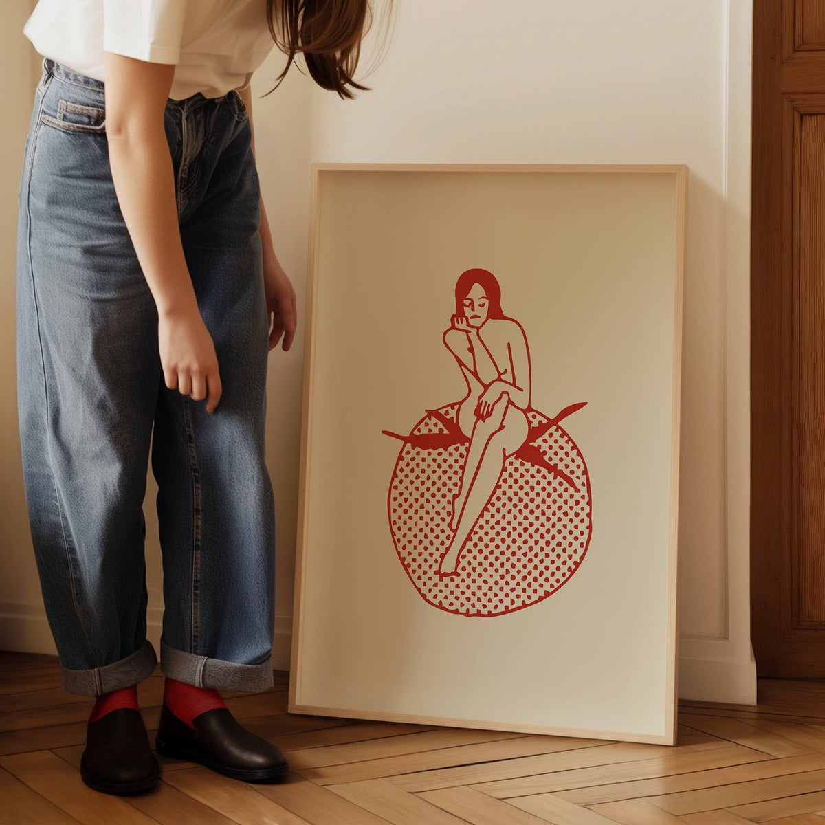 Tomato Girl Vintage Art Print: 8x10