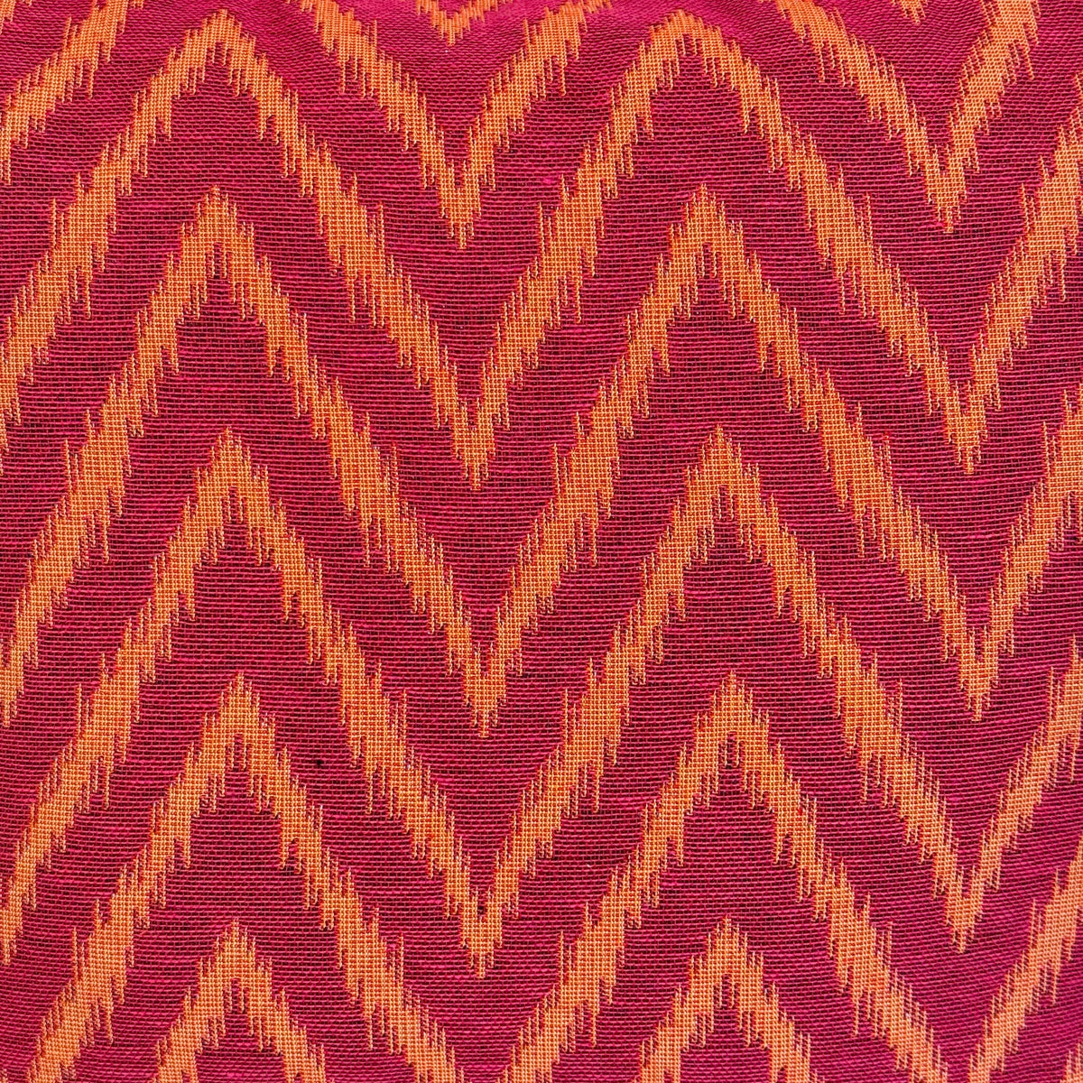 Zigzag Jacquard Squared Makeup Bag – Pink & Orange (Fuego)