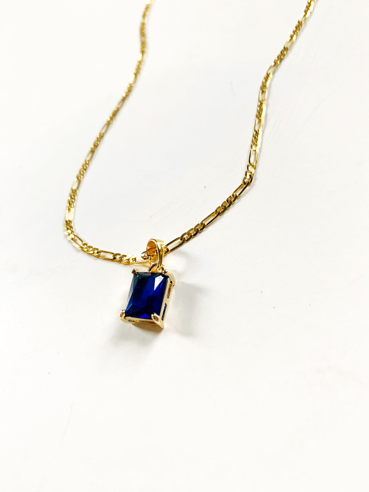 Blue Stone Gold Filled Necklace Gemstone Charm