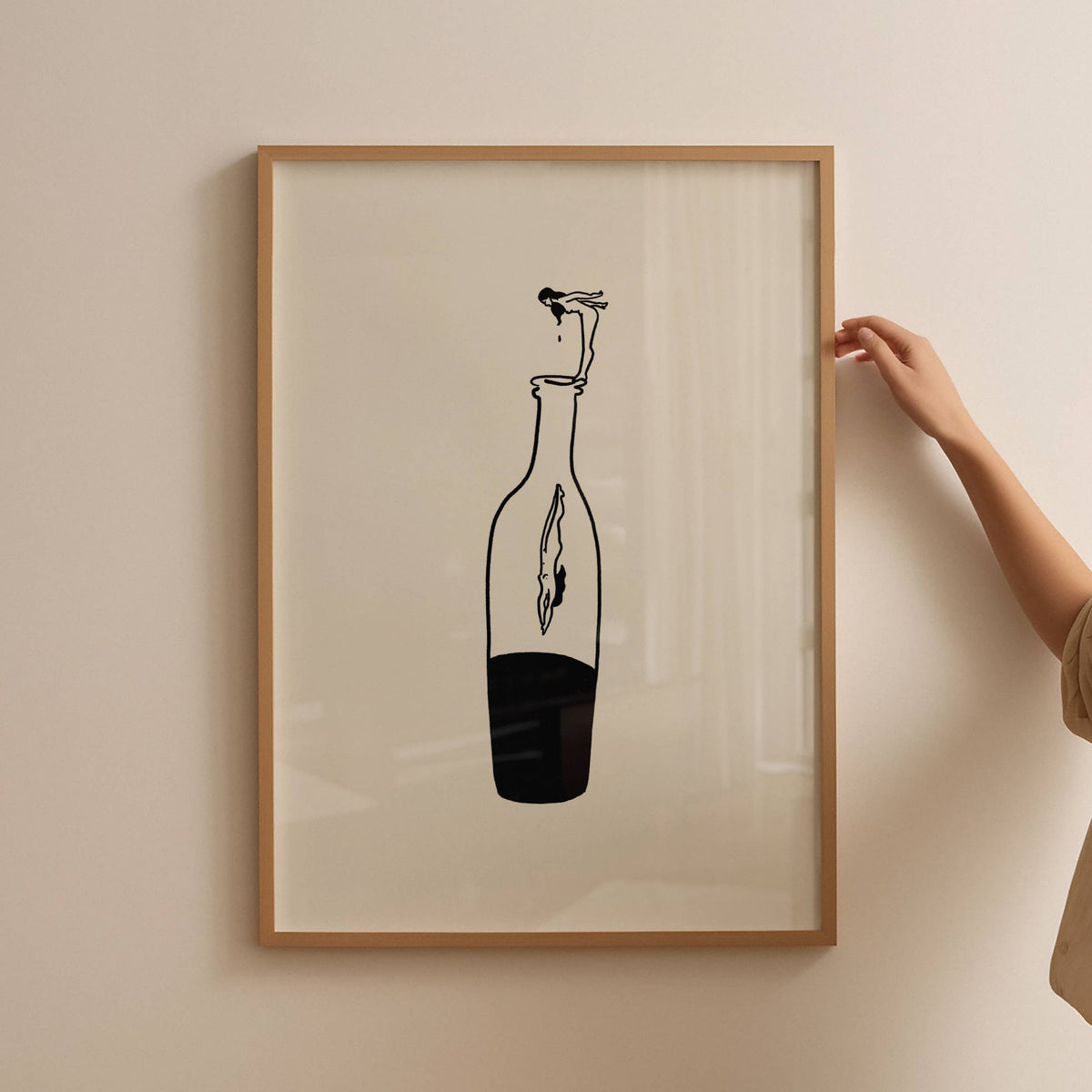 Wine Dive Minimal Art Print: 8x10