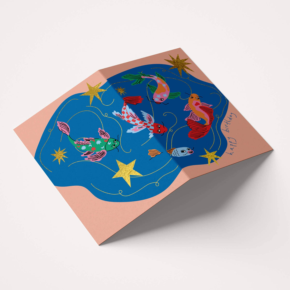 Coy birthday card - gold foil greeting card