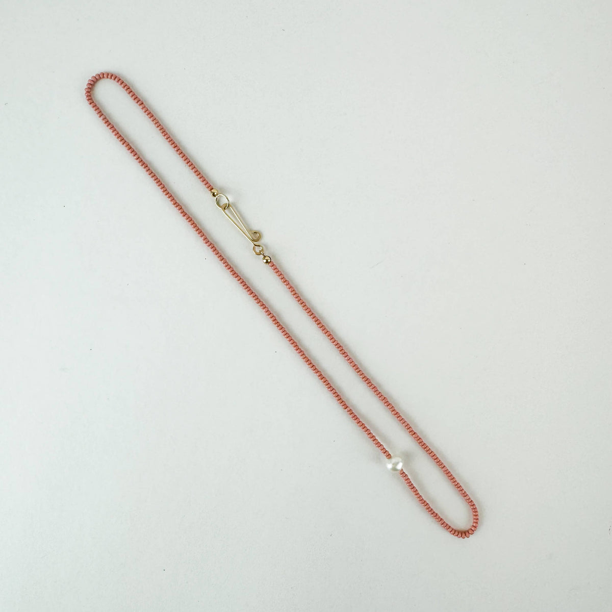 The Khadi Necklace - Pink Terra Cotta: 15&quot; / Gold Filled