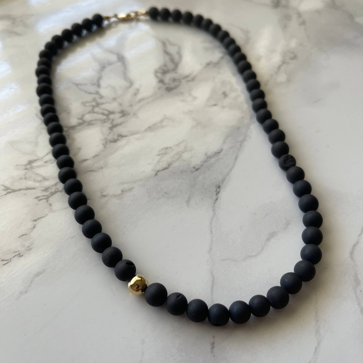 Zenobia Black Beaded Necklace