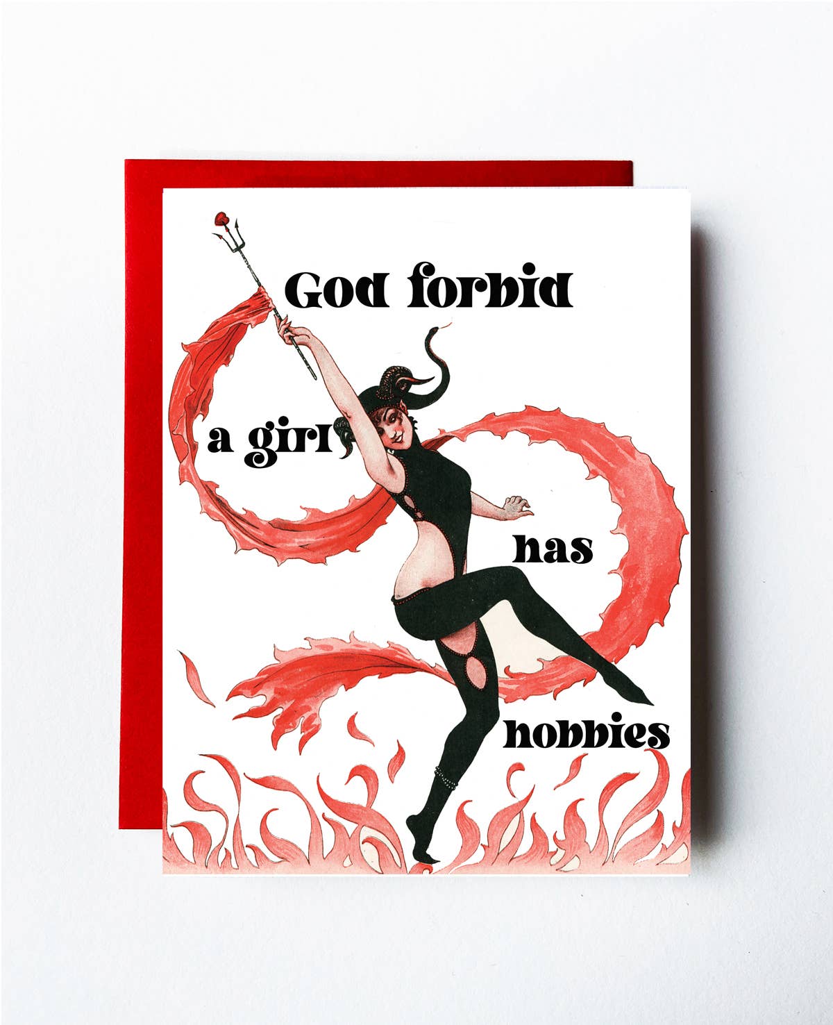 God Forbid a Girl Has Hobbies Vintage Card