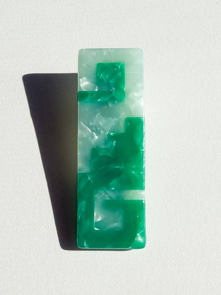 Greca hair-clips: Teal/blue