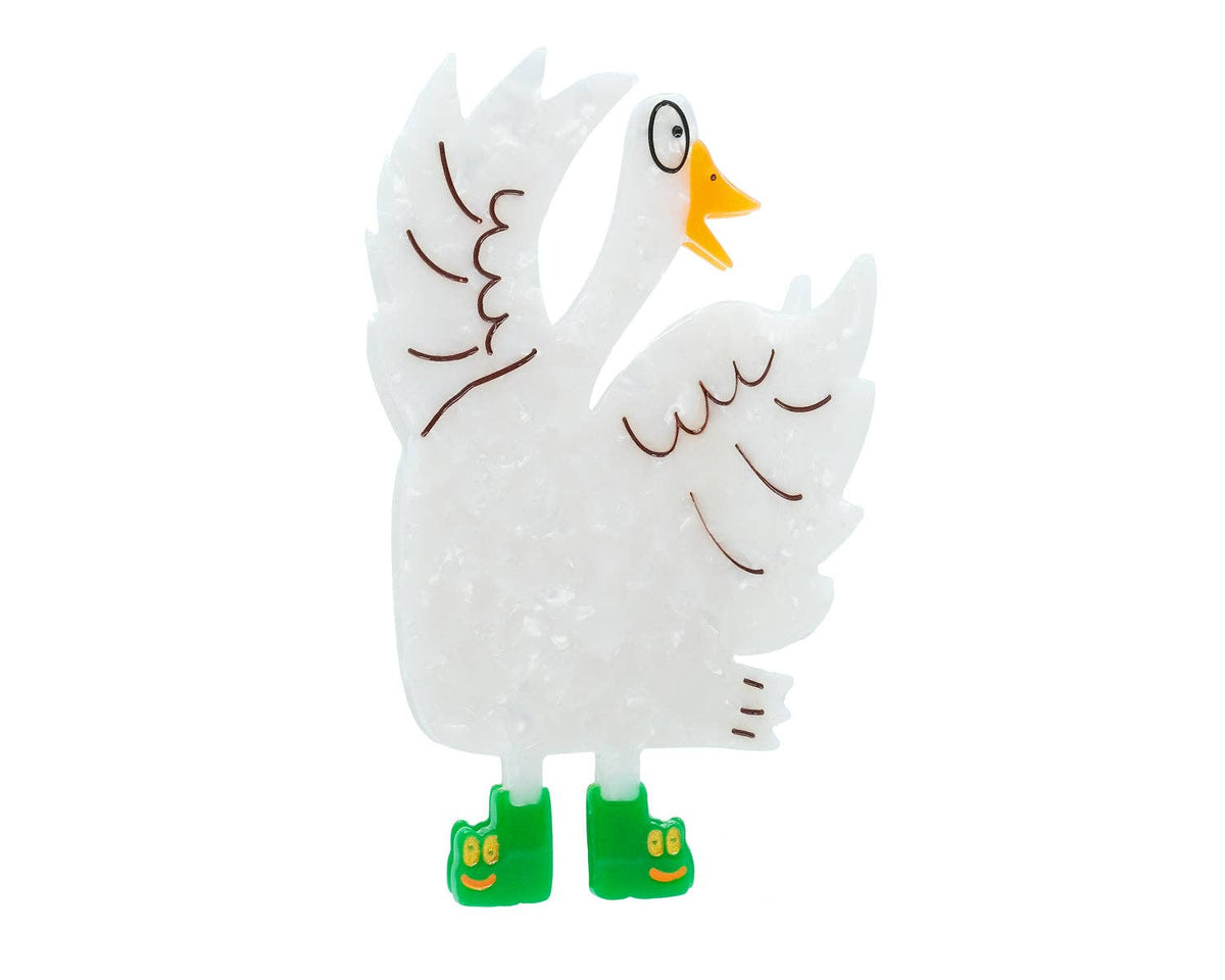Silly Goose in Boots Hair Claw Clip
