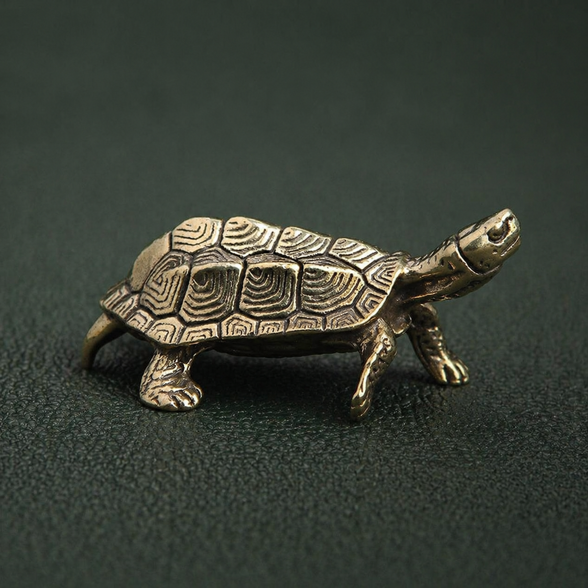 Antique Brass Longevity Turtle Figurine Desktop Ornament: A1