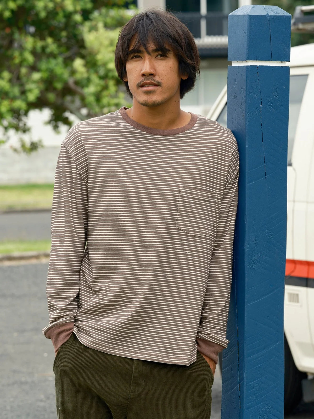Hemp Striped LS - Brown Stripe (F26)