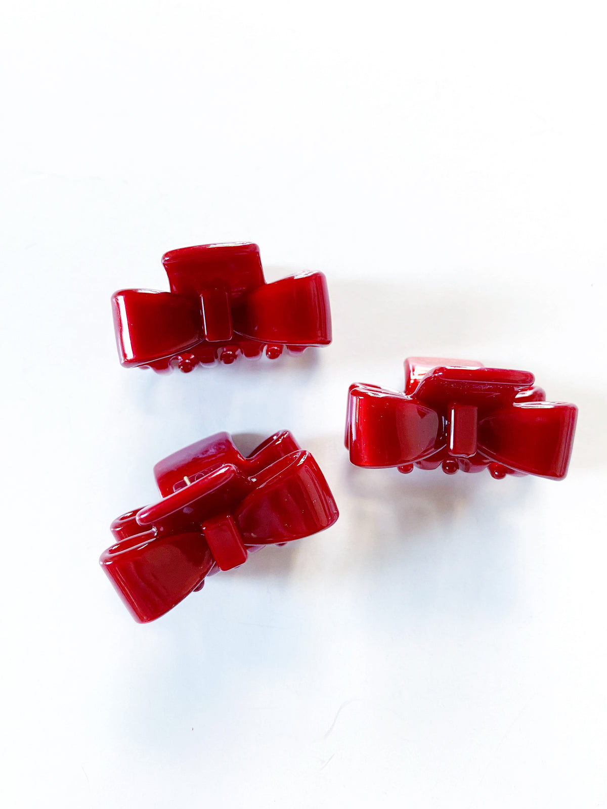 Acetate Bow Claw Hair Clip |  Red