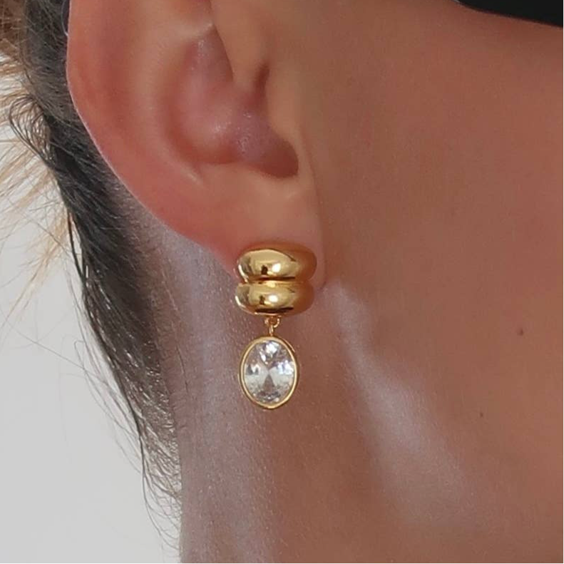 Brianna Oval Drop Earrings