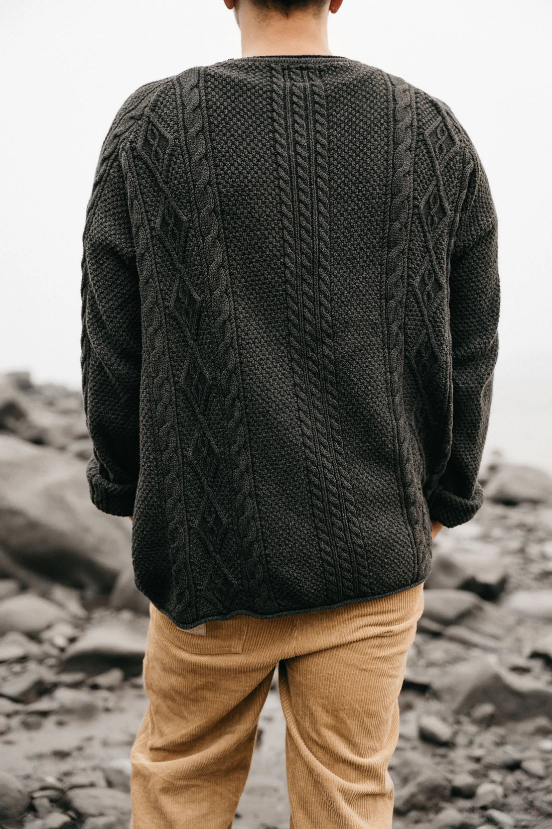 Rory Cable Knit Sweater: Charcoal *Unisex