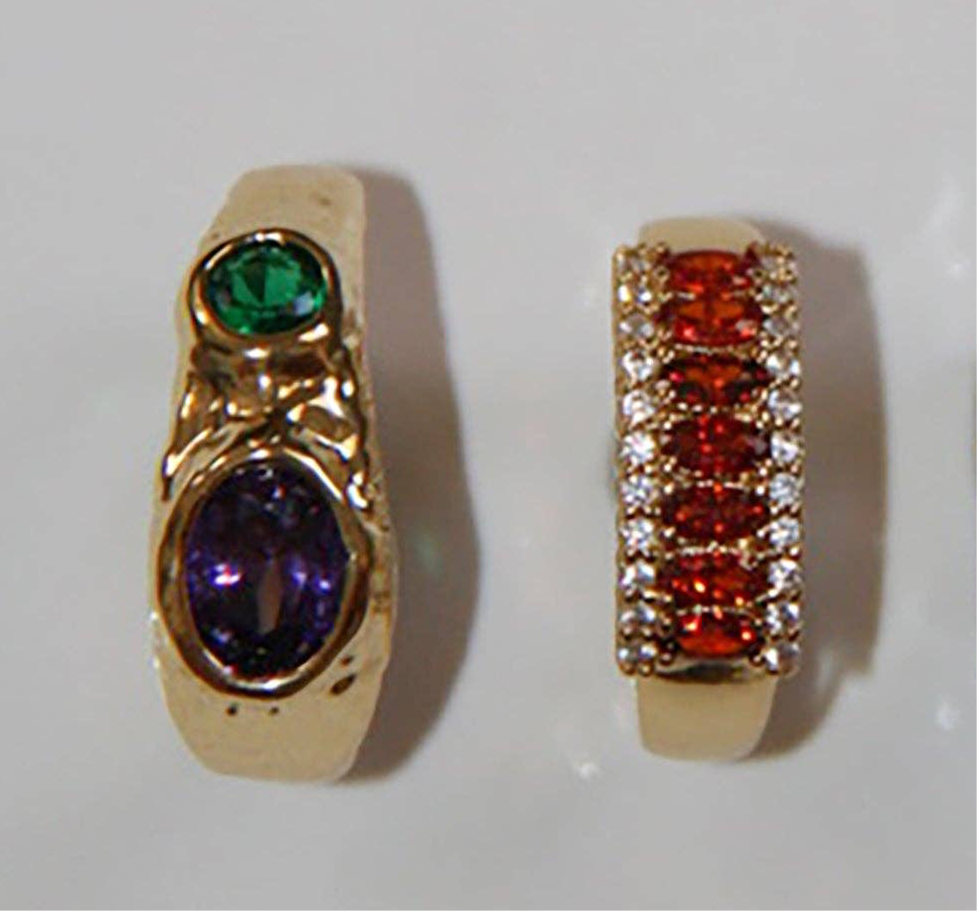 ROCKS RINGS: Gold/Emerald/Violet