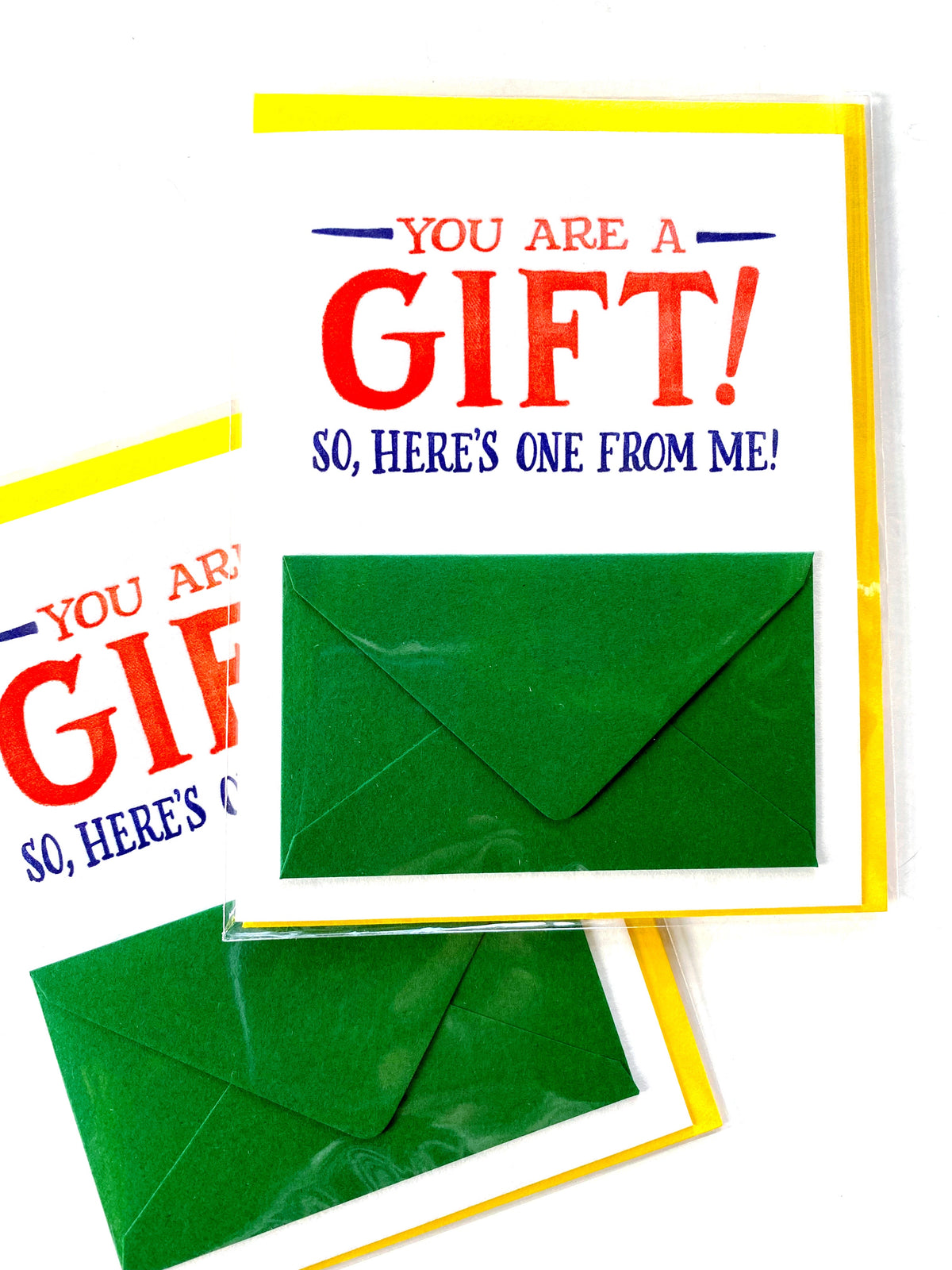 You Are A Gift Letterpress Card (with gift card envelope)