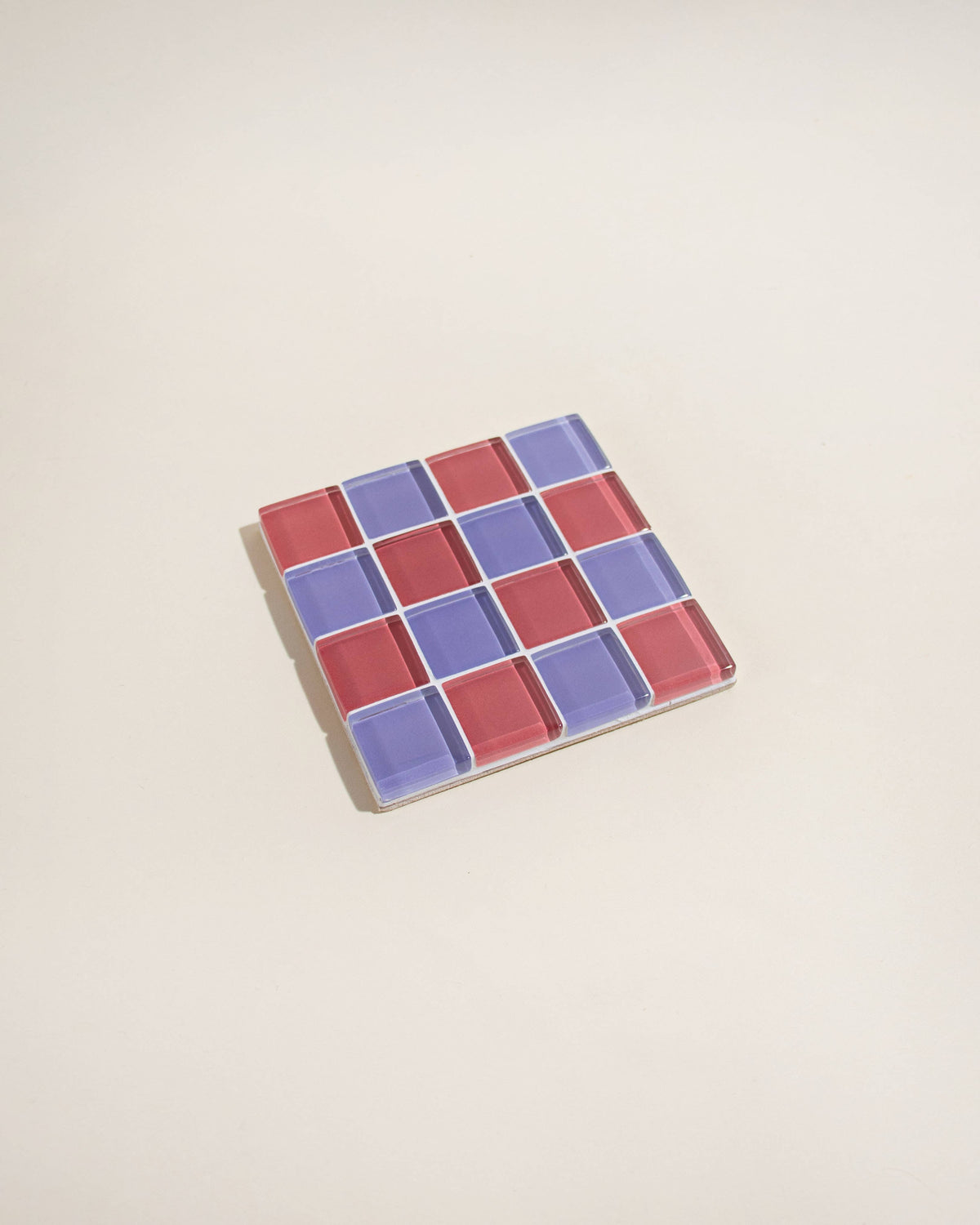 GLASS TILE COASTER - Pinky Rose