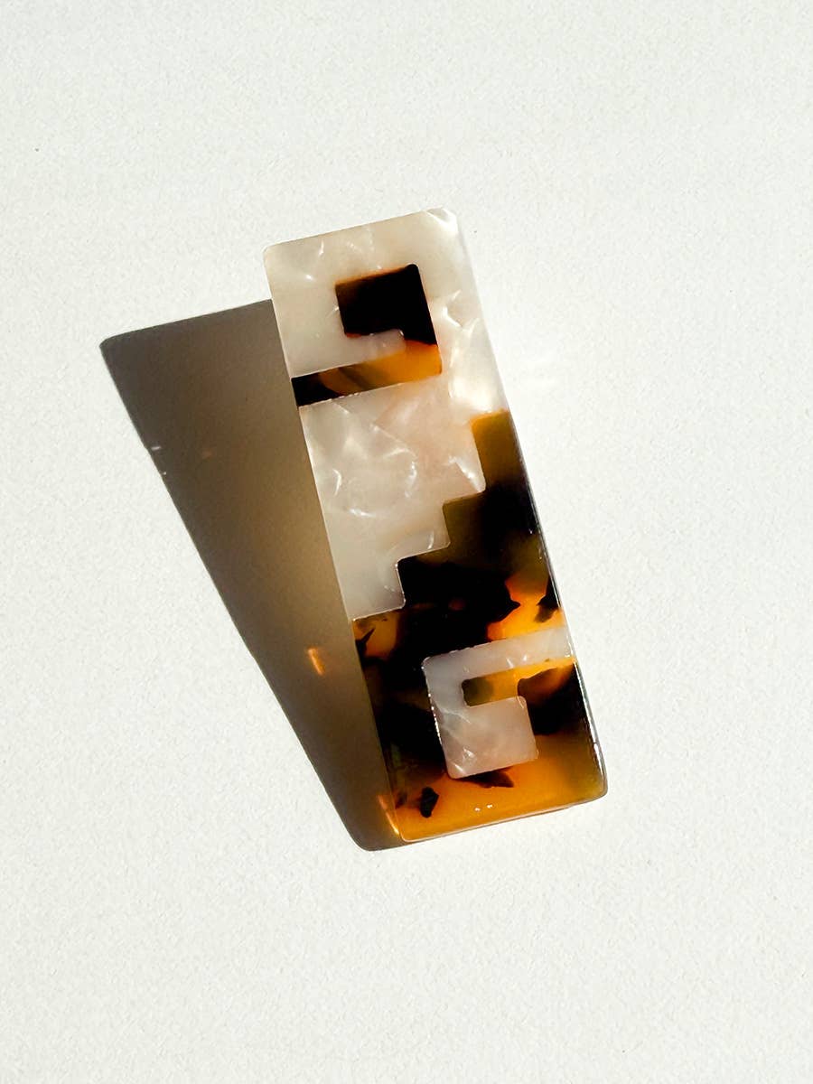 Greca hair-clips: Tortoise shell/ivory