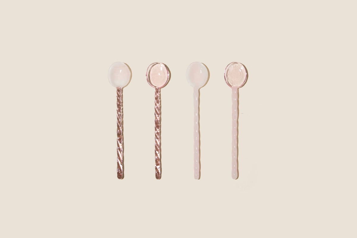 Glass Spoon Set x Pink