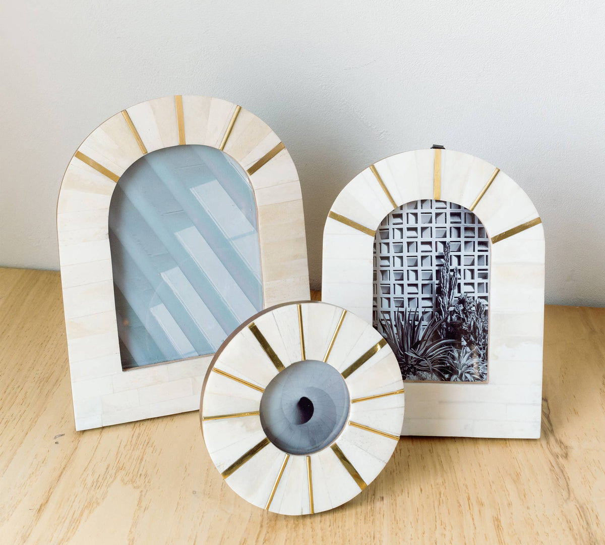 Mukhendu Arch 5x7 Cream Picture Frame - Handcrafted Bone