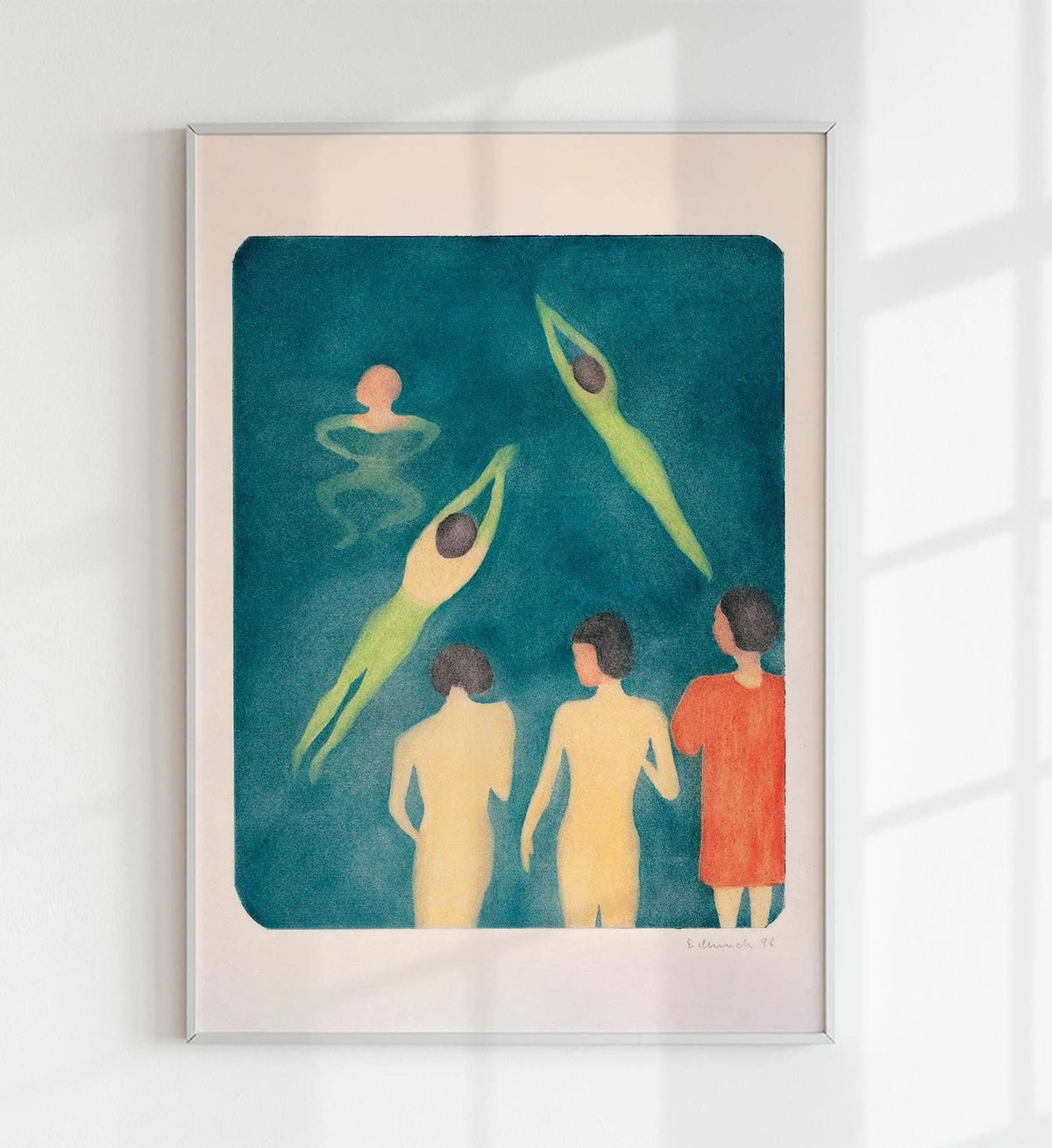 Edvard Munch Boys Bathing Art Poster: 8x10 Inches