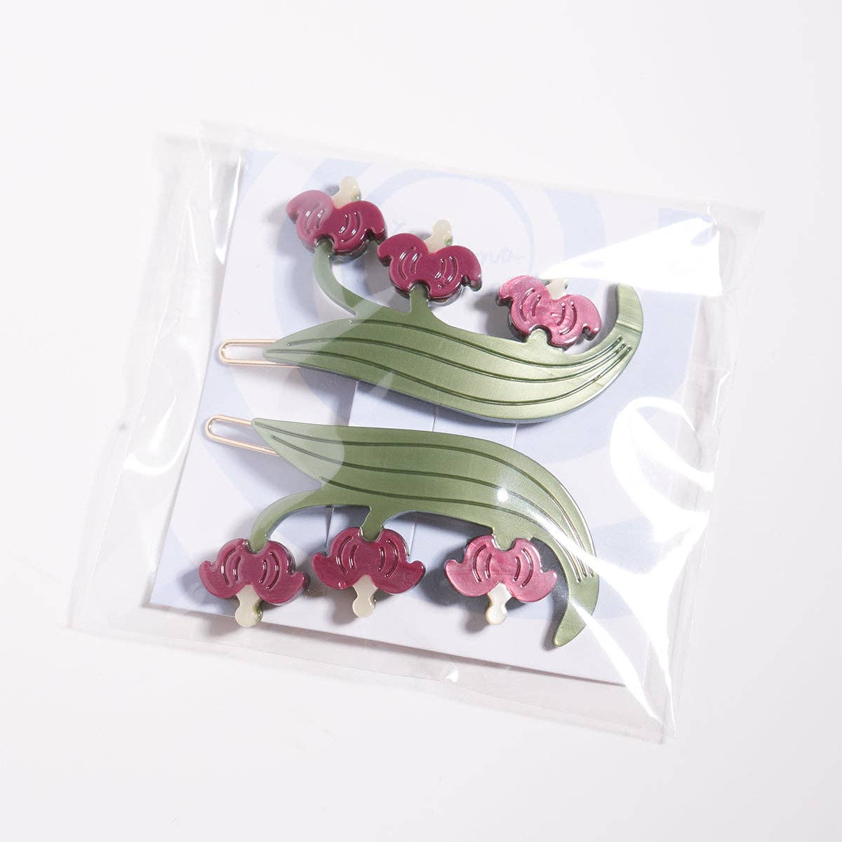 Bleeding Heart Barrette - Acetate Red Flower Hair Clip - sold SINGLE