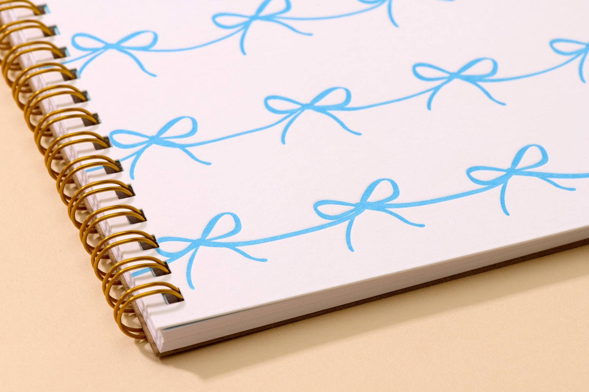 Bows Letterpress Spiral Notebook - Coquette