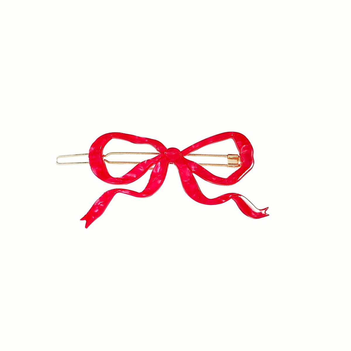 Ribbon Bow Clip: Red