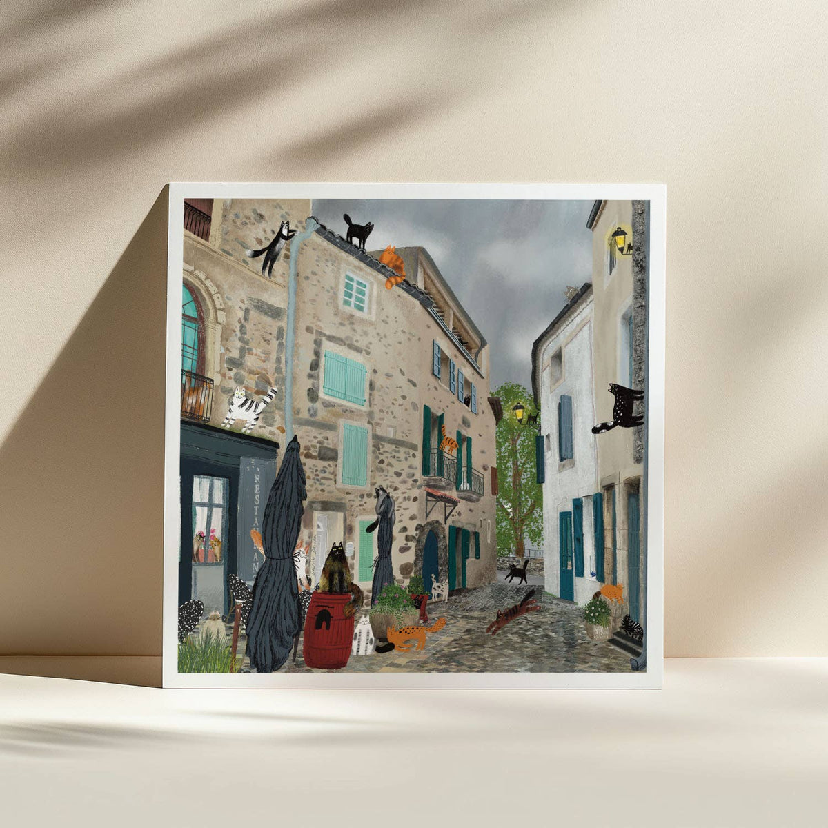 Cats after the Rain (Bize-Minervois) Unframed Art Print